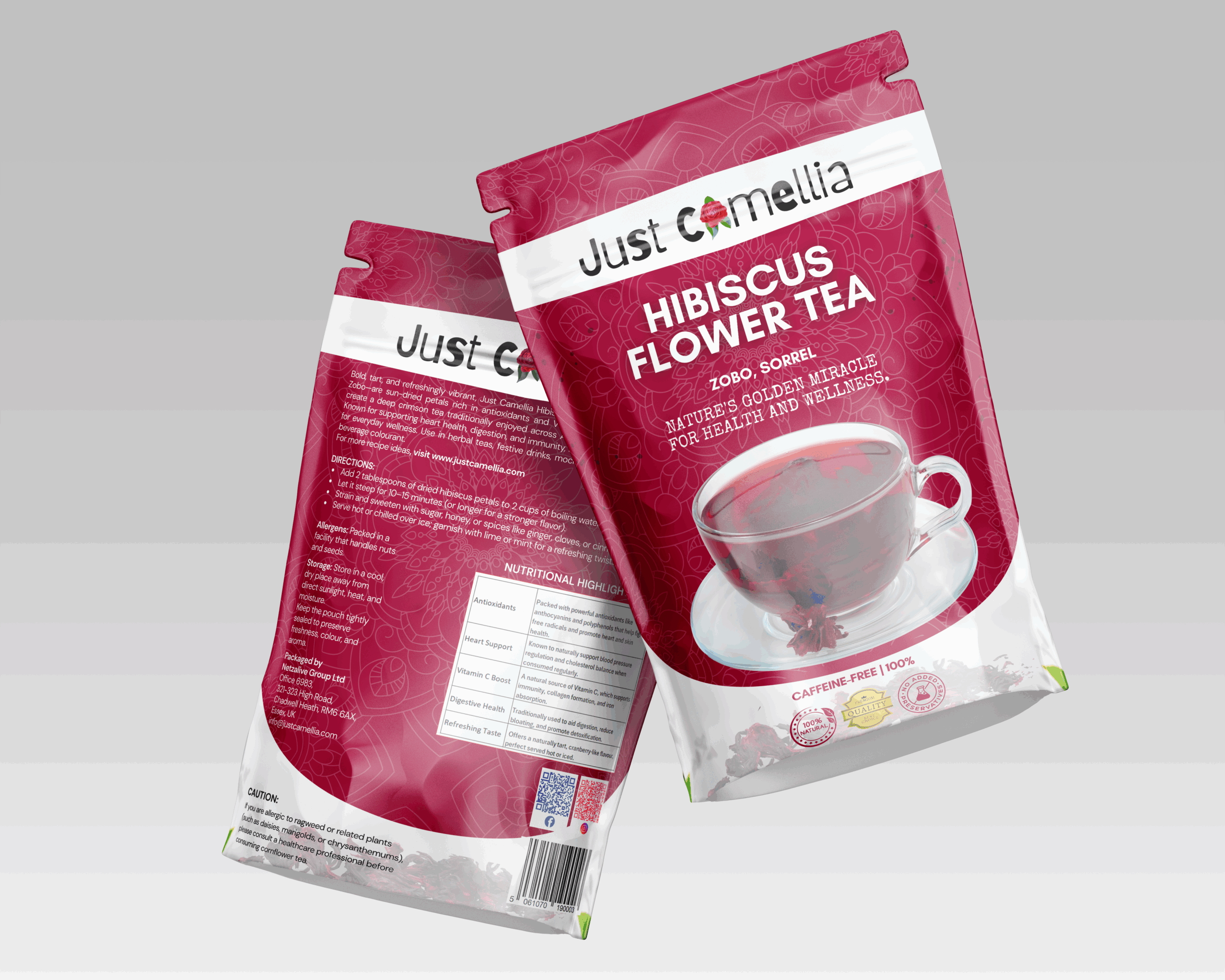 Just Camellia Hibiscus Flower (Sorrel / Zobo)
